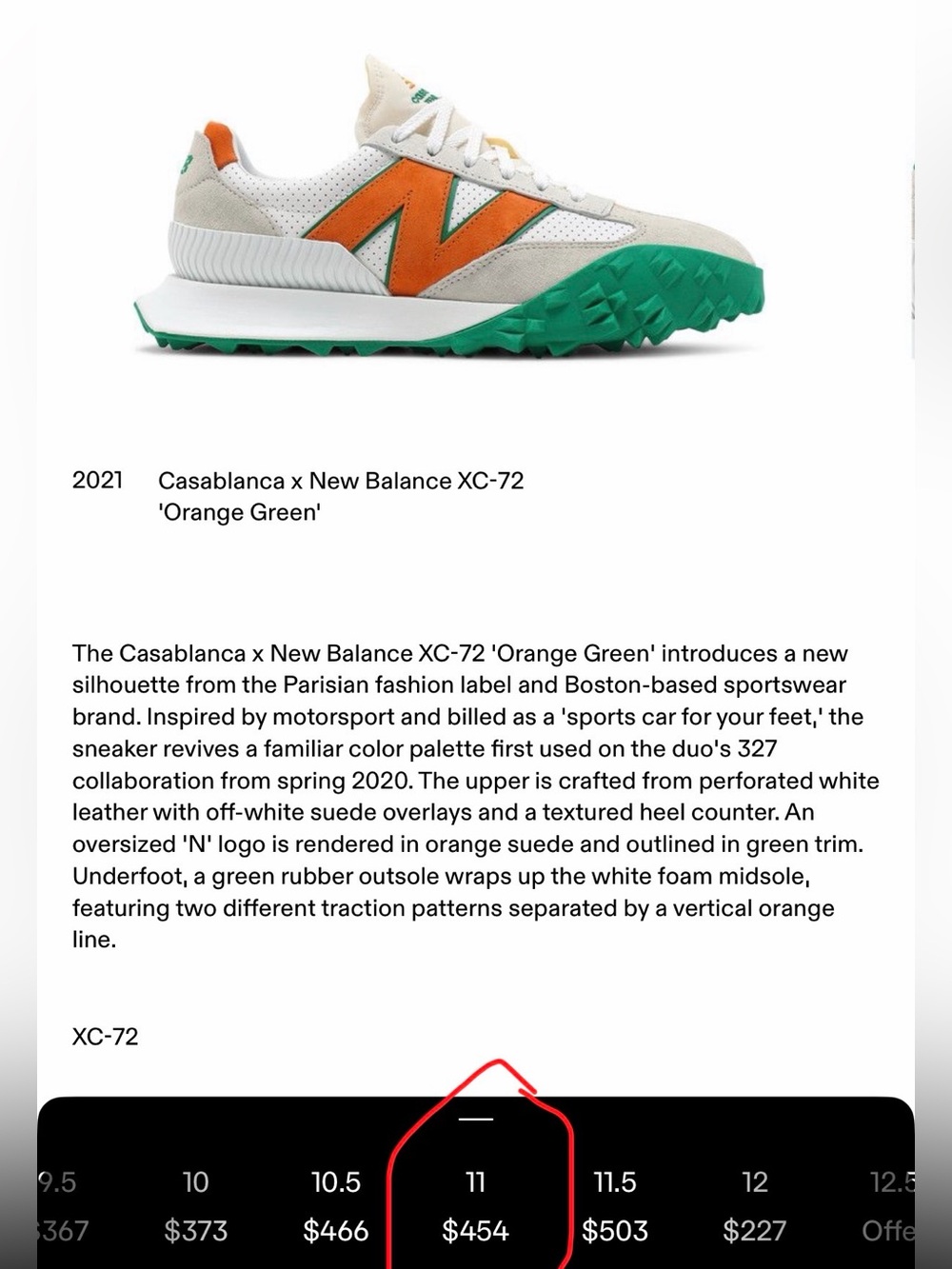 Casablanca x New Balance XC-72 ‘Orange Green’